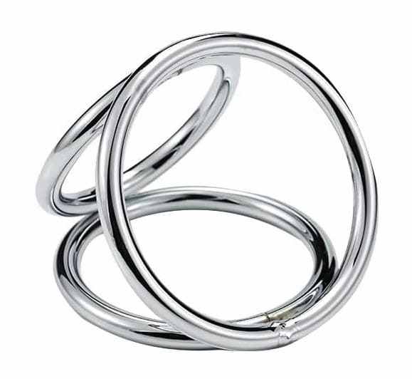 Triple Steel Cockring-Kombination für Geschlechtsteil, Penis und Hodensack