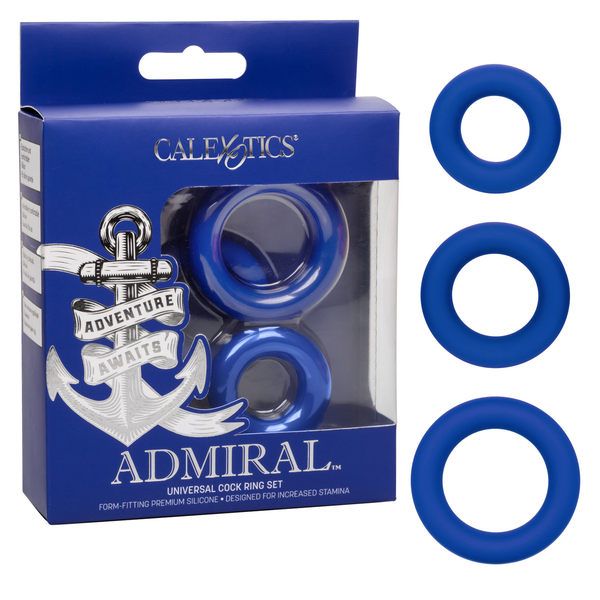 Cockring-Set Admiral Silikon blau