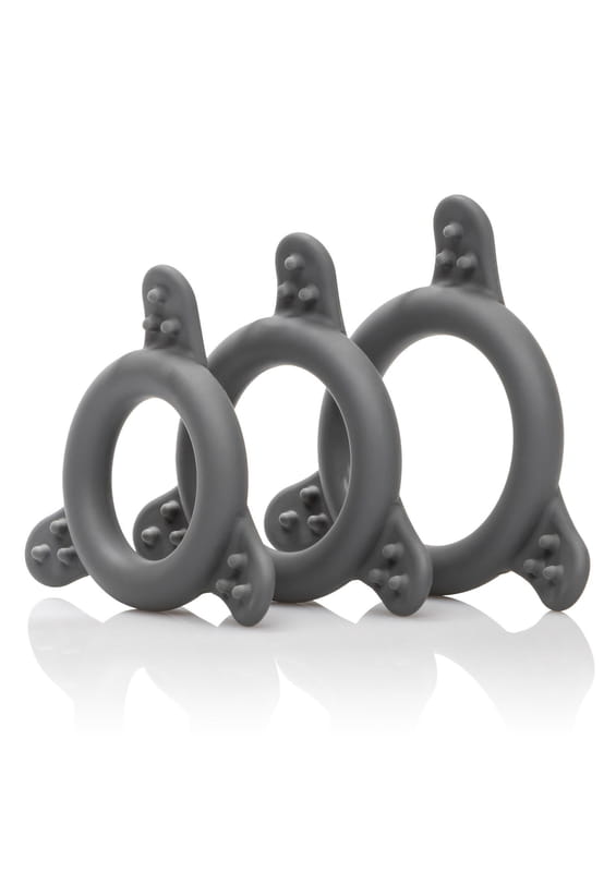 Pro Cockring-Set mit 3 Größen aus dickem Silikon mit Anfasser