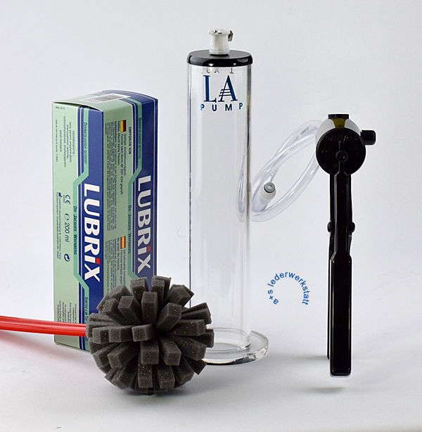 Penispumpe Premium Set mit LAP-Vakuumzylinder, Pumpe, Gleitgel