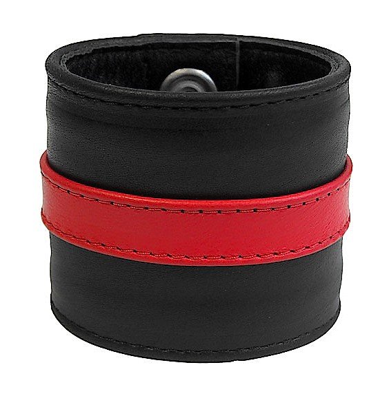 Lederarmband mit rotem Streifen