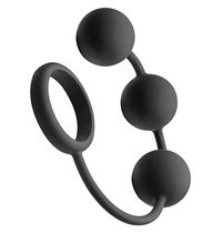 Silikon Cockring mit 3 Analballs Tom of Finland Edition