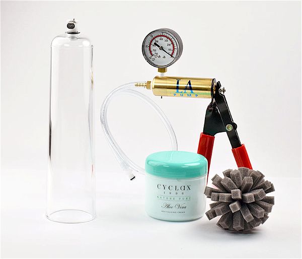 Peniszylinder konisch | LAP Brass Manometer-Vakuumpumpe | Zylinderbürste | Beschreibung | Cyclax Aloe Vera Cream 300 ml