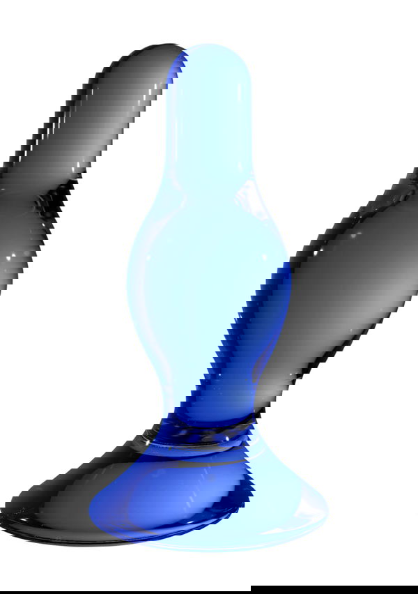 Blue Pear Butt-Plug Borosilikat blau